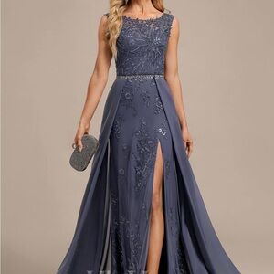 JJs House Navy Embellished Maxi Dress